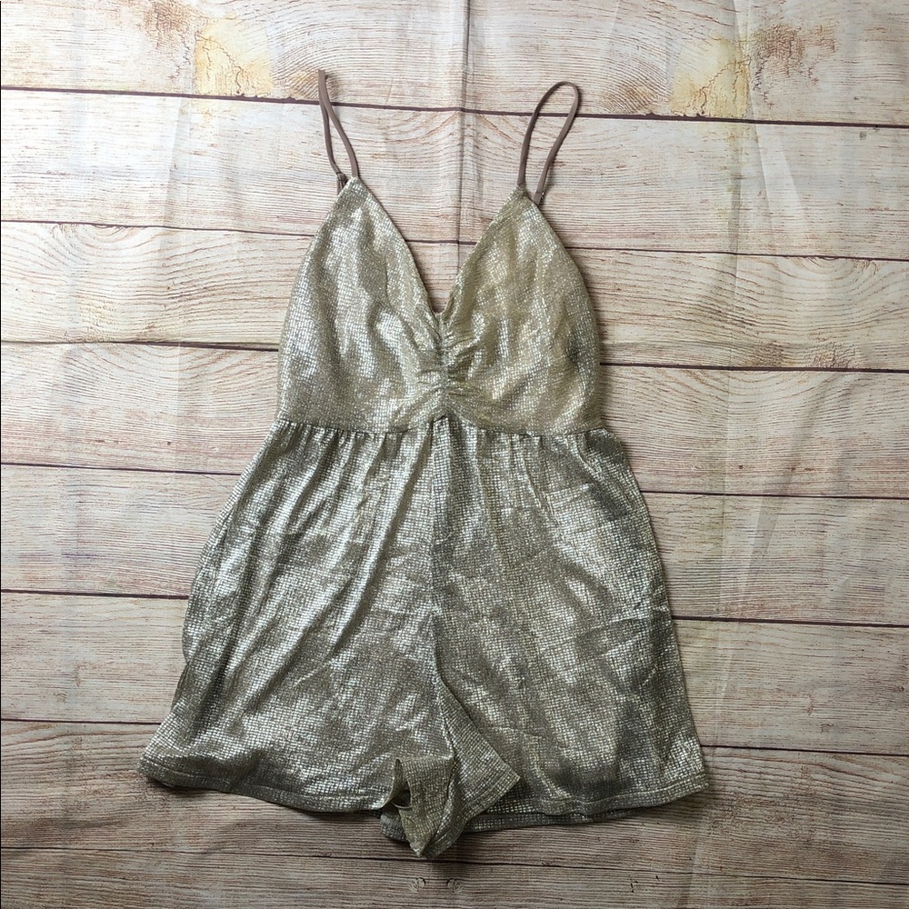 Urban Outfitters‎ Shimmering Gold Romper